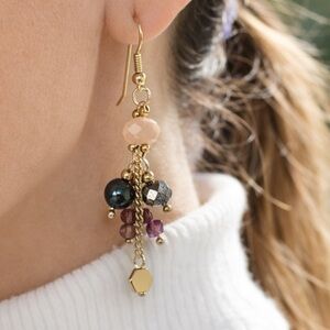 NEW HEALING MAGNETIC CRYSTALS Gold and Pink Dangle Earrings